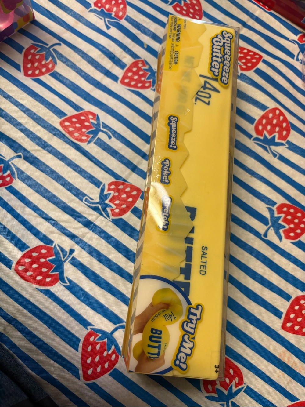 Kids Squishy Butter Toy - Yellow Plush Play Food - Picture 4 of 4